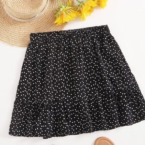 SHEIN Black Heart Print Skirt